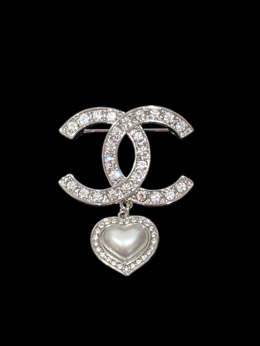 Brooch with Heart Drop